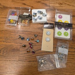 The Paper Studio Spare Parts Craft Brads Lot Flower Gemstone Heart Glitter Mixed