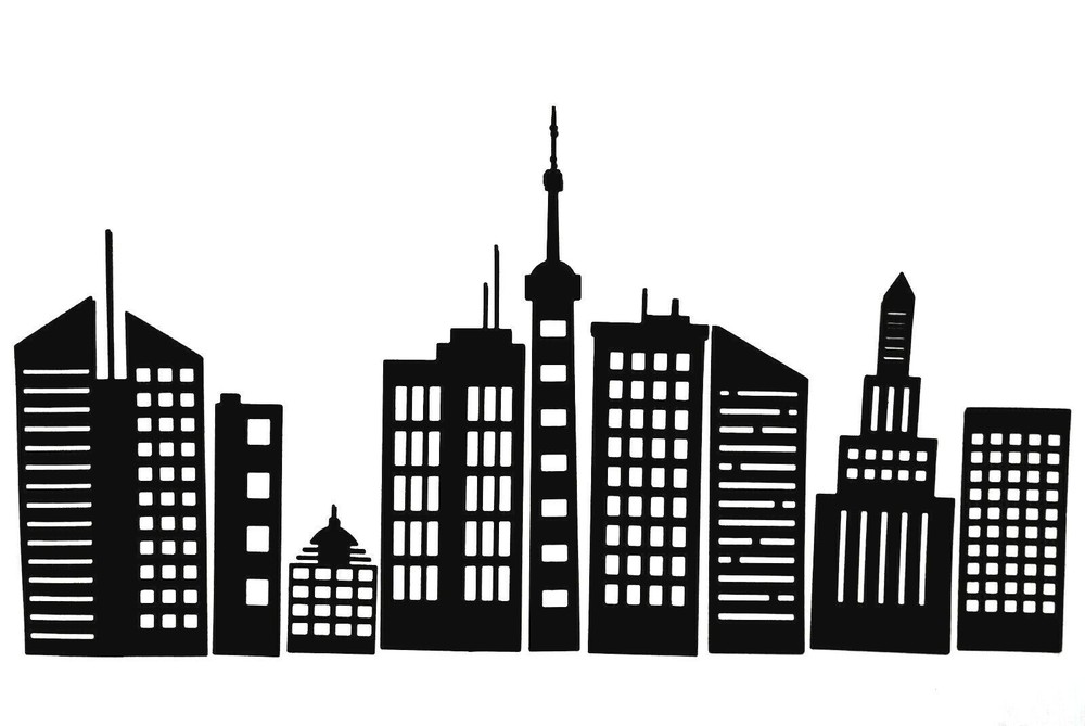 EXTREMELY DETAILED CITYSCAPE, CITY, BUILDING, BUILDINGS SILHOUETTE DIE CUT/ CUTS