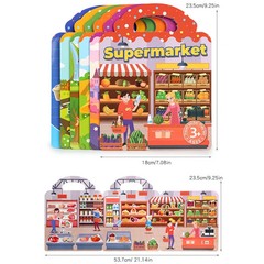 1 Book Jelly Sticker Book Quiet Book DIY Fun for Children’s Scene Stickers