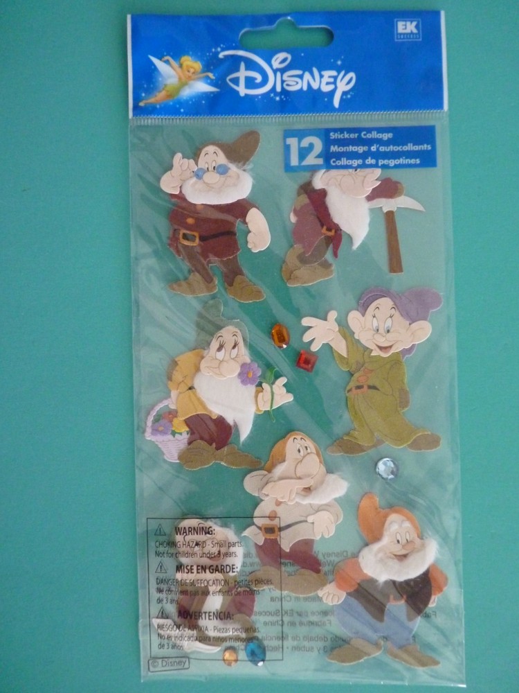 Disney Snow White’s SEVEN DWARFS Stickers Embellished Collage Pcs EK Success