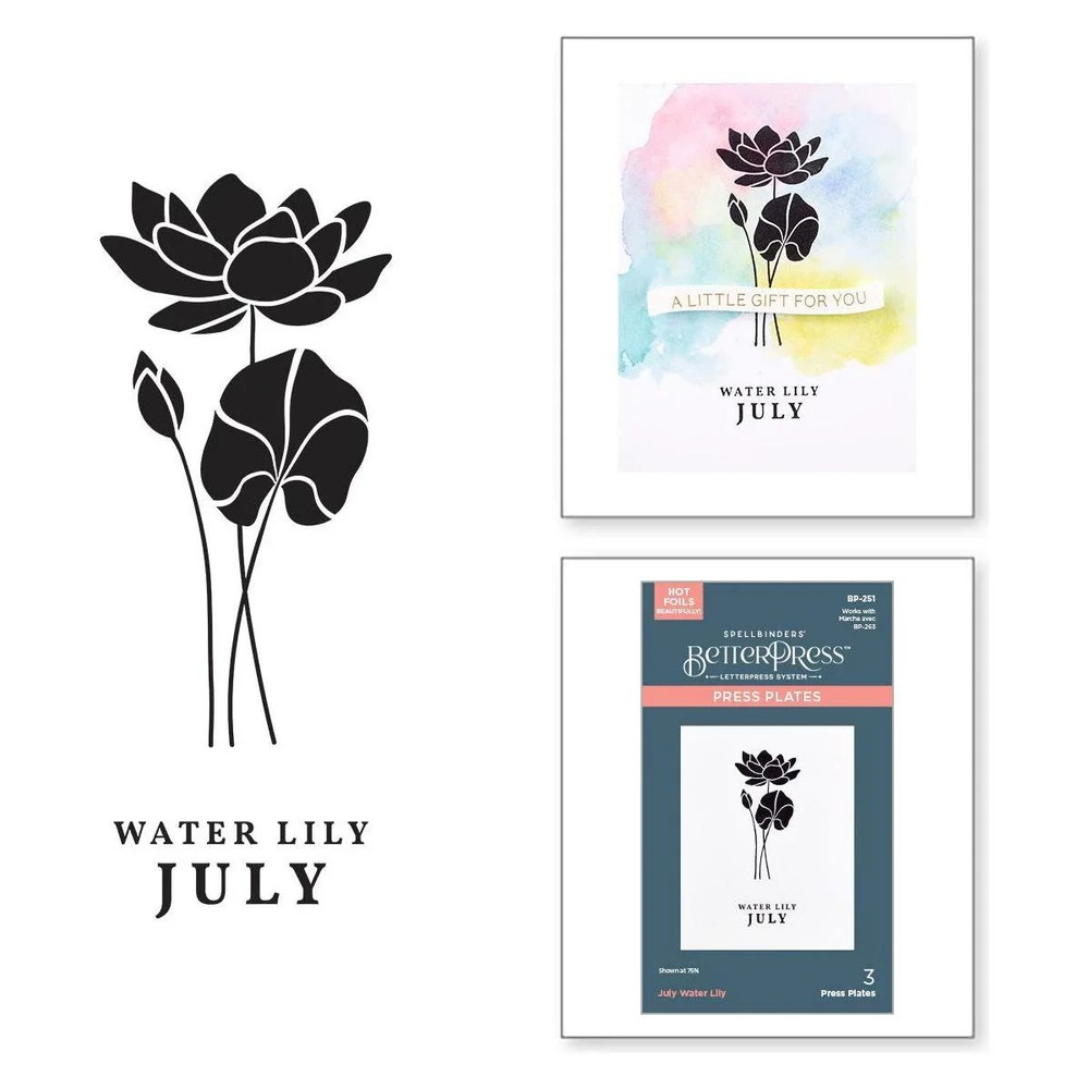 Spellbinders – BETTER PRESS – PRESS PLATES – JULY WATER LILY – BP-251