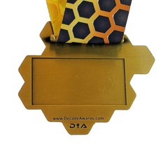 Spelling Bee Honeycomb Medal Gold Silver Bronze Neckband Award 3.25″ Wide