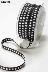 3/8″ SOLID/ CENTER SQUARE – May Arts – MA10 -Black/White-50 Yards