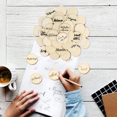 100 Pcs Unfinished Wood Circles 1.25 Inches Small Round Wooden Discs Wood Pie…