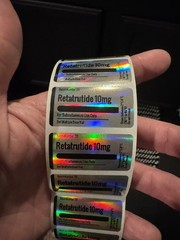 Customizable Holographic Peptide Vial Labels for 3ml Vials- Set of 20 labels!