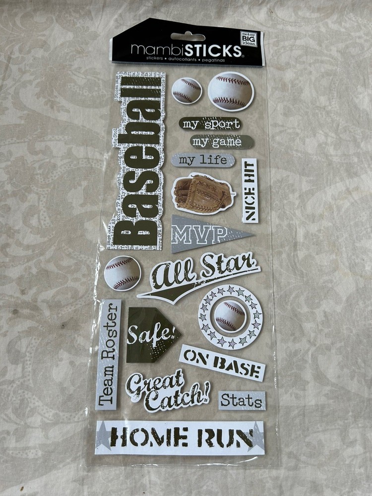 Me & My Big Ideas MambiSticks Baseball Stickers New in Package