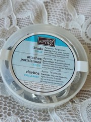 Stampin Up Neutrals Assortment 5/8″ Round Brads Brown Cream Silver White RETIRED