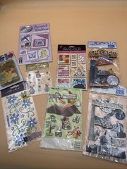 8 Pack Lot Floral/vaca Dimensional Embellishments/Stickers for Scrapbooking NIP