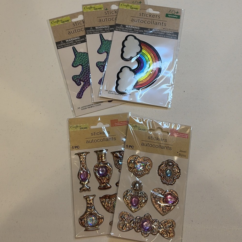 Crafters Square Scrapbooking Stickers Bling Lot Of 5 As Pictured NEW *READ*