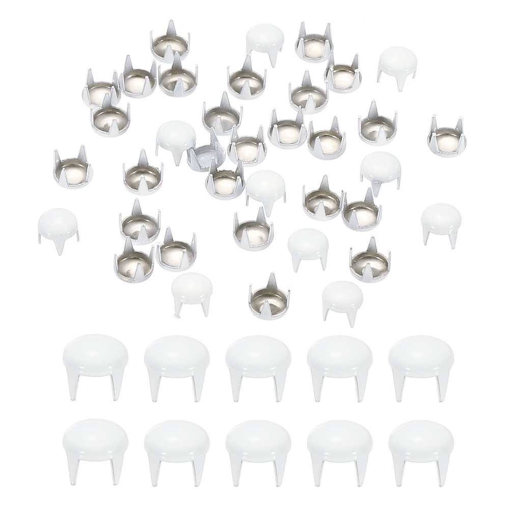 5mm Metal Studs Spots 100Pcs Round Dome Claw Beads Nailhead, White
