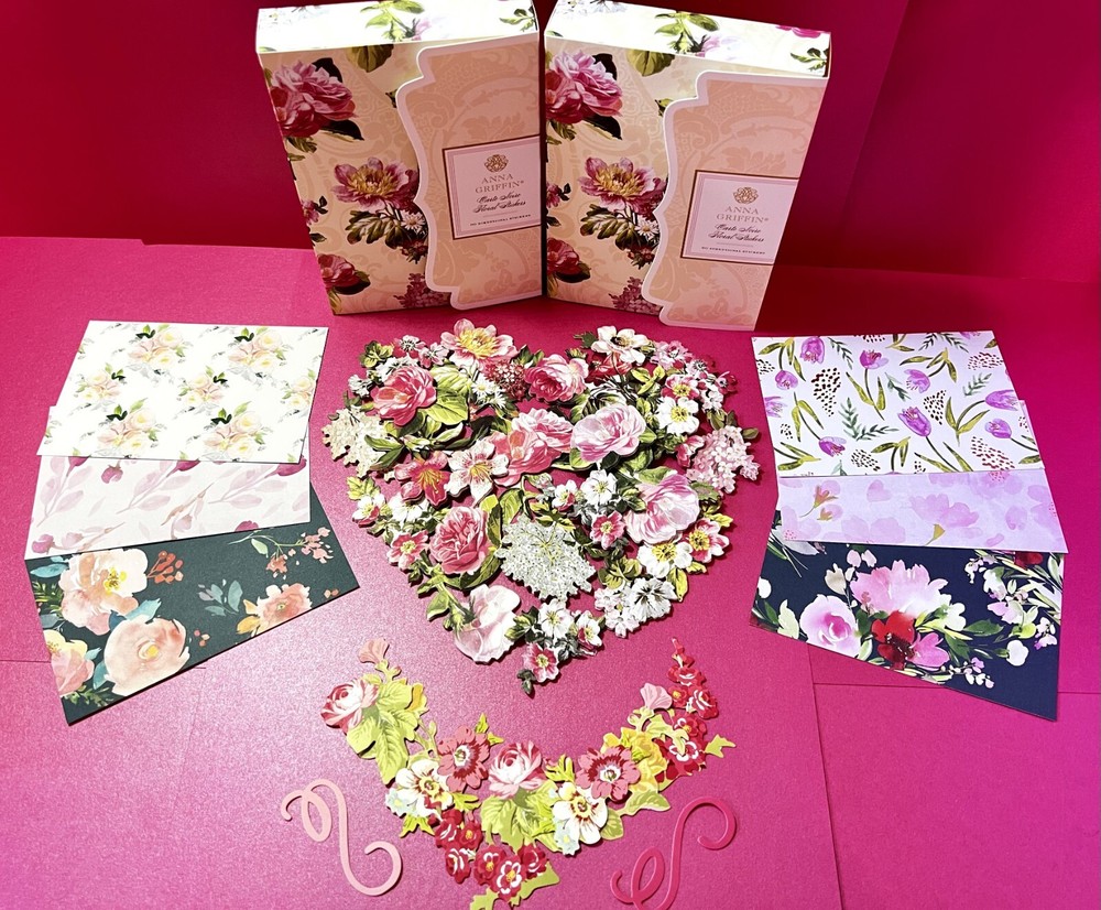 Anna Griffin’s Latest Carte Noire Floral 3D Stickers 36 PCS of Flowers, Layers