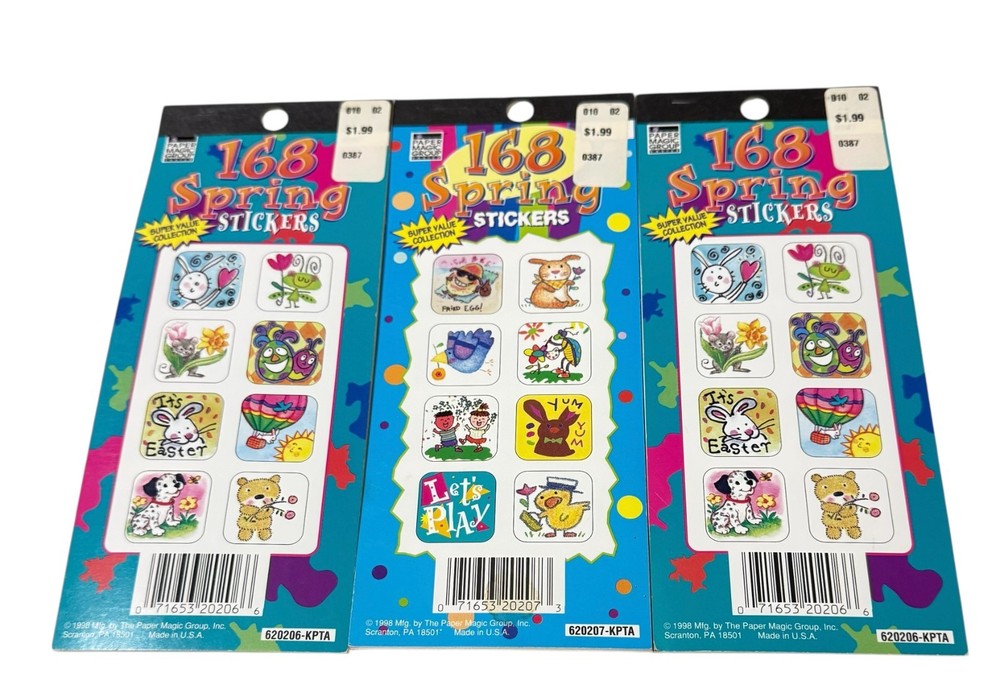 3 Paper Magic Group Spring Stickers 168 each Super Value Collection New 90’s Vtg