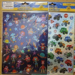 Greenbrier International Glitter Laser Stickers – Trucks & Robot – Lot Of 2