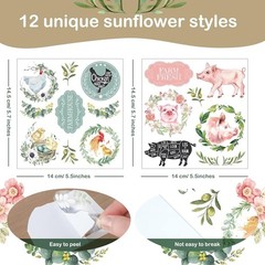 12 Rustic Floral Rub-On Transfers – Perfect for Christmas Decor, 5.5×5.7 Inches