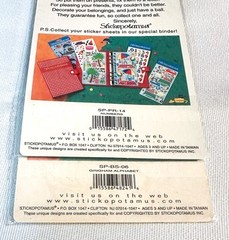2 Stickopotamus Binder Sticker Sheets Sets Numbers Gingham Letters SEALED NOS
