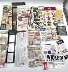 Huge Scrapbook Sticker Embellishment Lot Graphic 45 MME Swatch Book New