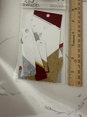 Heidi Swapp Glitter Gift Tags ~ Red/Silver/Gold 17 All Different Shapes/Sizes