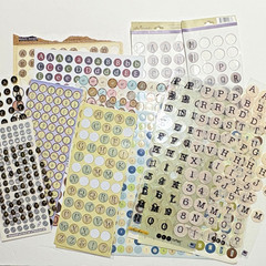 Vintage Scrapbook Alphabet LOT – 16 Sets of Circular Shaped Letters/Numbers