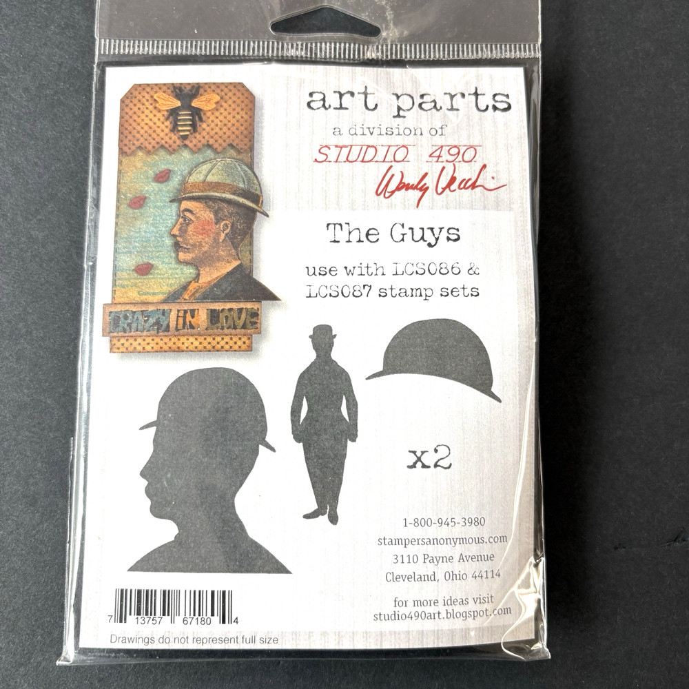 Art Parts Wendy Vecchi The Guys Chipboard MDF Studio 490 Mixed Media Men Hat