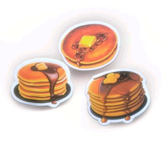 Pancake Stickers Maple Syrup Chocolate Breakfast Food Delicious Butter Lot 3 Pcs