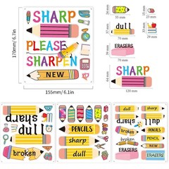 47Pcs Yellow Pencil Stickers,Back to School Label Sticker,Cute Pencil Station…