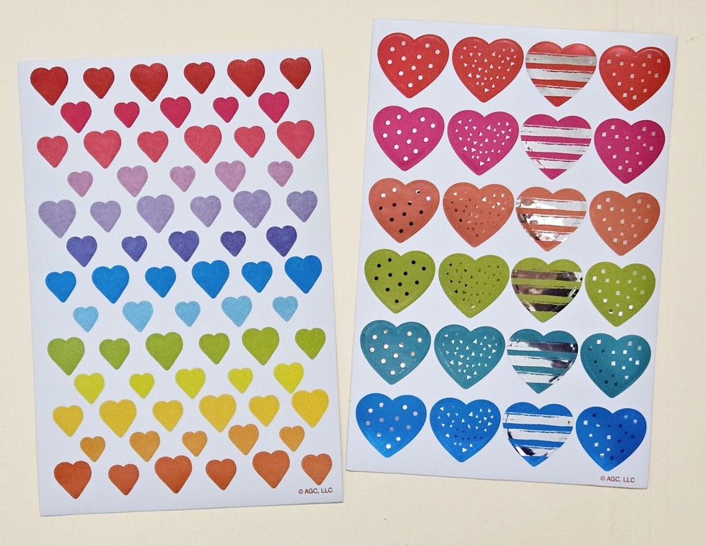 Valentine’s Day /Love / Sticker sheet. Lot Of 2.