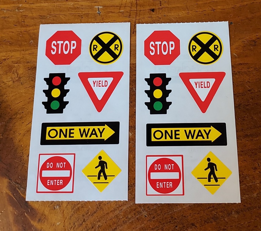 Frances Meyer Sticker Set of Two ~ Road Signs. (4.5 x 2.5 inch)