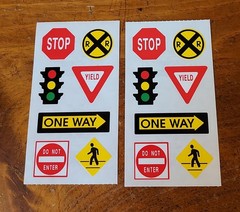 Frances Meyer Sticker Set of Two ~ Road Signs. (4.5 x 2.5 inch)