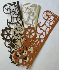 GEAR BORDER Die-Cut Embellishments(3pc)Sprocket •Cogs•Steampunk•Card Making•