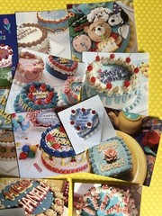 Set of 24 Blue Sky Buttercream Birthday Cake Stickers Scrapbooking Card Making