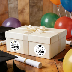 120Pcs Graduation Stickers, 1.6 Inch Self Adhesive Class of 2026 Stickers Label