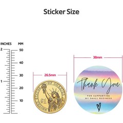 50-500pcs Holographic Thank You Stickers Small Business Package Boutique Labels
