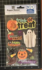 Paper House 3D Stickers HALLOWEEN Trick or Treat or HAUNTED HOUSE