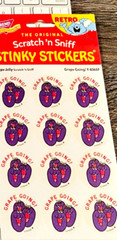 Scratch n Sniff RETRO STINKY STICKERS, GRAPE JELLY Grape Going Scented