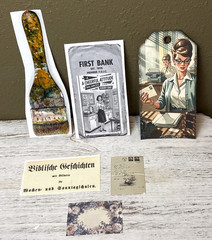 6Pc Vtg Ephemera Pack For Scrapbook Junk Journal Mixed Media Crafts Card Toppers