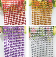 DoTebpa 4032 Pieces 6 mm Colorful Bling Rhinestone Sticker Sheet Multicolor