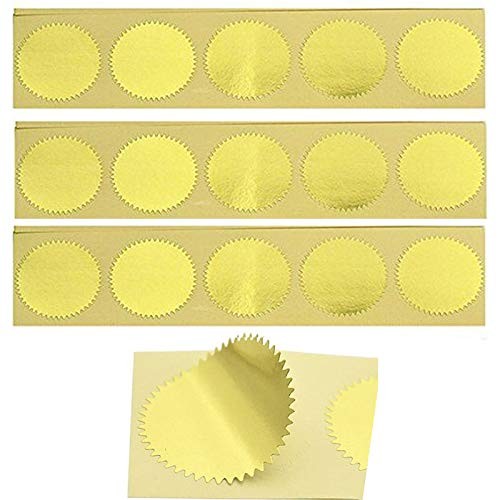 Sello en relieve vintage dorado para sellar certificados autoadhesivos en blanco