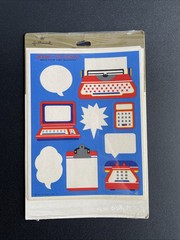 Vintage 1984 Hallmark sticker sheets Write Your Own Messages Memo Stickers Tech