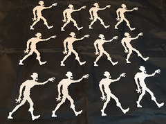 Tim Holtz Halloween Die Cuts * Lost Zombie * Set of 12 * Black, White or Green