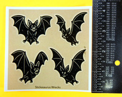 Vintage Style Black Bats Halloween Sticker Sheet