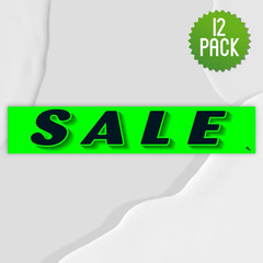 Chartreuse Green Vinyl Slogan Stickers – 12-Pack for Car Dealer Windshield Adver
