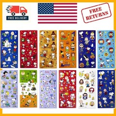 Exclusive 12 Sheet Peanuts Sticker Collection – Perfect for Holidays & Crafts