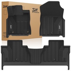3W Floor Mats for Toyota Tundra 2014-2021 (Only for CrewMax Cab), TPE All Wea…