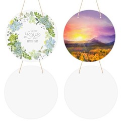 4 Pack Aluminum Sublimation Hanging Disc Signs, 10 Inch Unfinished Blank Deco…