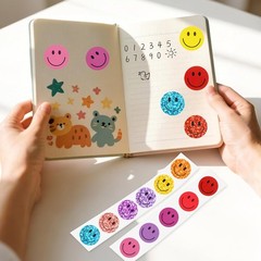 2000 Pcs Rainbow Glitter & Colorful Smile Face Stickers – 1 Inch Happy Face Rewa