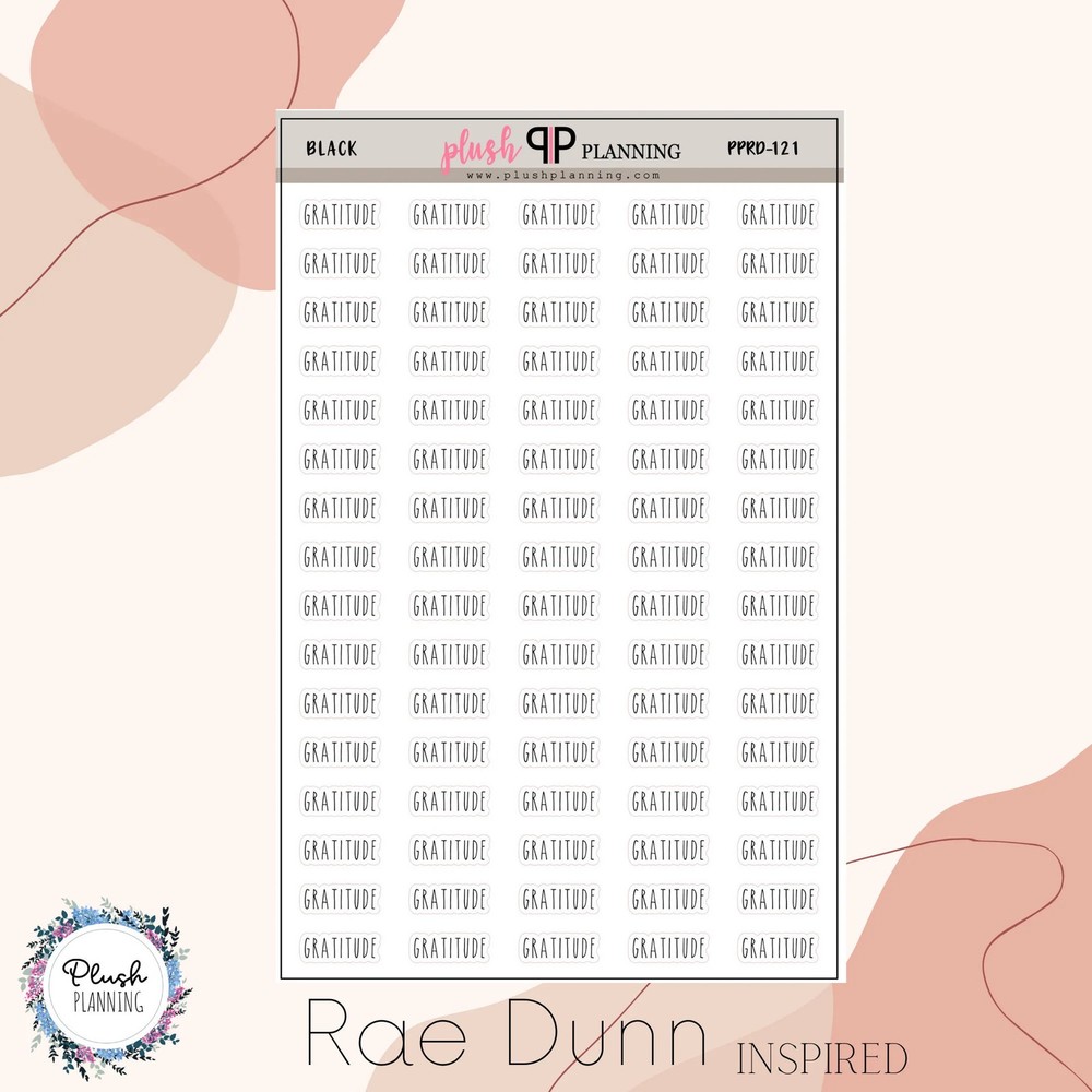 Gratitude Scripts Planner Stickers, Rae Dunn Inspired