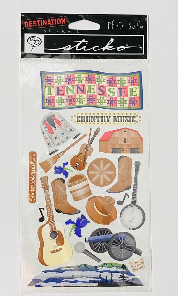 Tennessee Scrapbooking Sticker Pack by Sticko Country Music Nashville