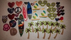Lot of 45 Palm Trees Sailboats Sunglasses Hearts Surfboards for Crafting