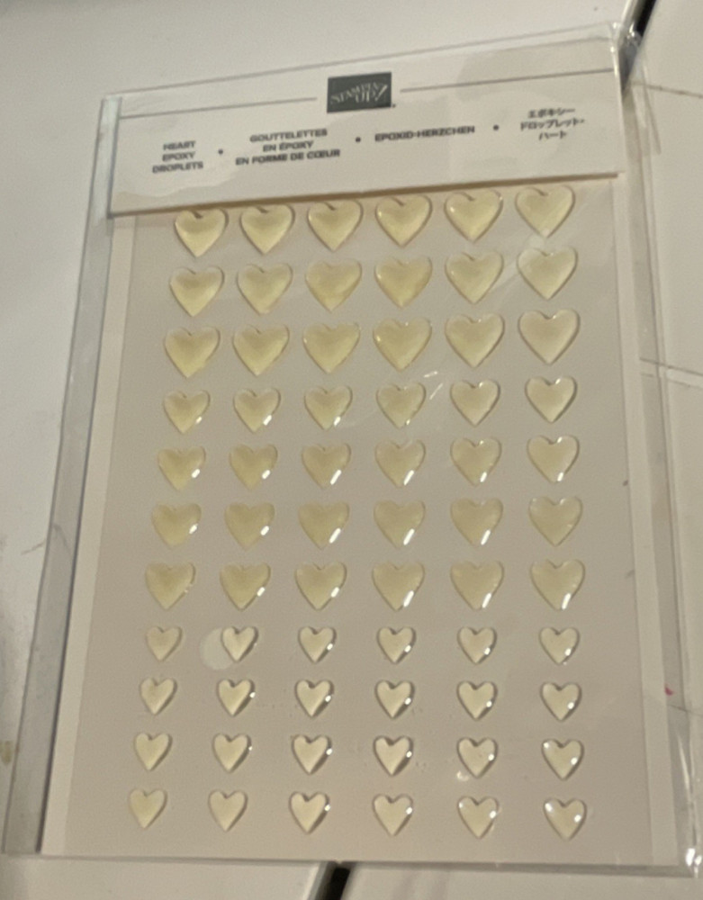 Stampin’ Up! Heart-Shaped Epoxy Embellishments Sheet Scrapbooking Craft Supplies