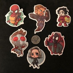Super Hero Lot Of 6 Stickers. – New
